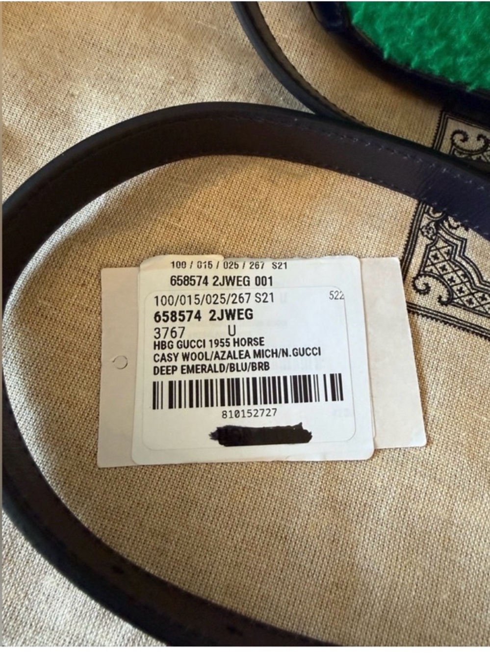 Gucci Casy Wool Azalea Calfskin Mini Horsebit 1955 Handbag NEW - Picture 4 of 16